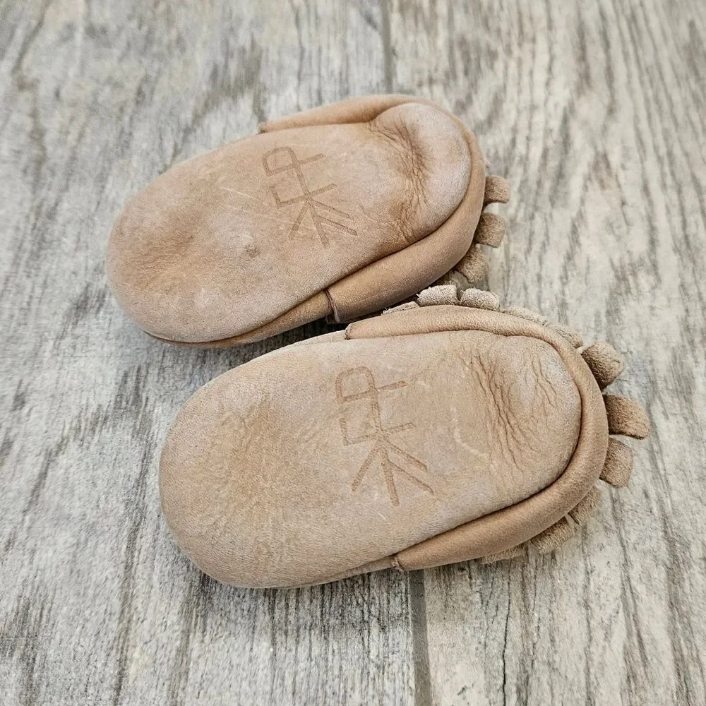 Freshly Picked Weatherd Brown Moccasin Baby Shoes 6-12 Months